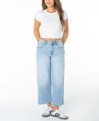 Celebrity Pink Juniors' Raw-Hem Wide-Leg Jeans