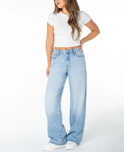 Celebrity Pink Juniors' High-Rise Wide-Leg Jeans