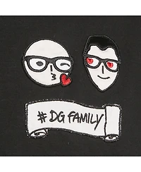 Pre-Owned Dolce & Gabbana Men's Black Jersey Dg Family Applique T-Shirt