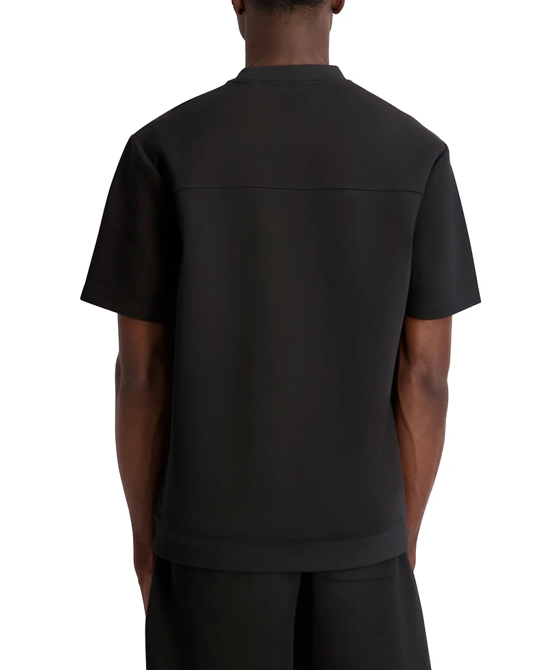 Karl Lagerfeld Paris Men's Oversized Crewneck Ponte T-Shirt