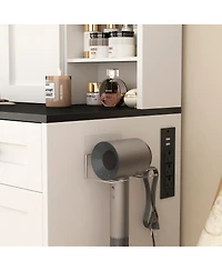 Streamdale Furniture Farmhouse Dressing Table with Lighted Mirror and Drawer