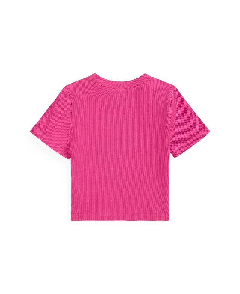 Polo Ralph Lauren Girls' 7-16 Ribbed Crewneck Boxy T-Shirt