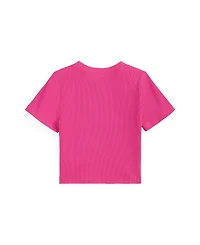 Polo Ralph Lauren Girls' 7-16 Ribbed Crewneck Boxy T-Shirt