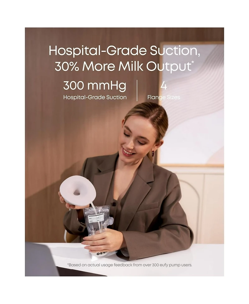 eufy Baby Heated Wearable Breast Pump S1 Pro with Milk Storage Bag (120 Pieces)