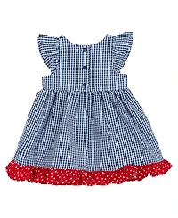 Rare Editions Baby Girls' Navy Flower Applique Round Neck Dress and Panty, 2-Piece Set