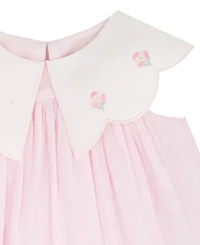Rare Editions Baby Girls' Scallop Flower Embroidered Sleeveless Dress and Panty, 2-Piece Set