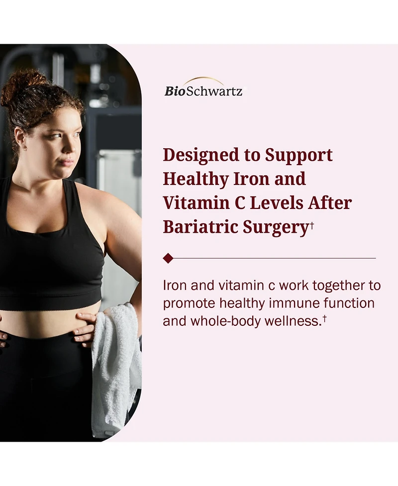 Bioschwartz Bariatric Iron + Vitamin C 30 Day Meltable Tablets, 60ct