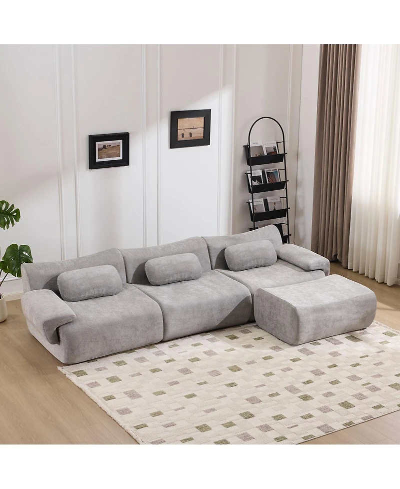 Streamdale Furniture Modular Combination Armchair, Extra-Large Chenille Deep-Seat (3+1-Seater)