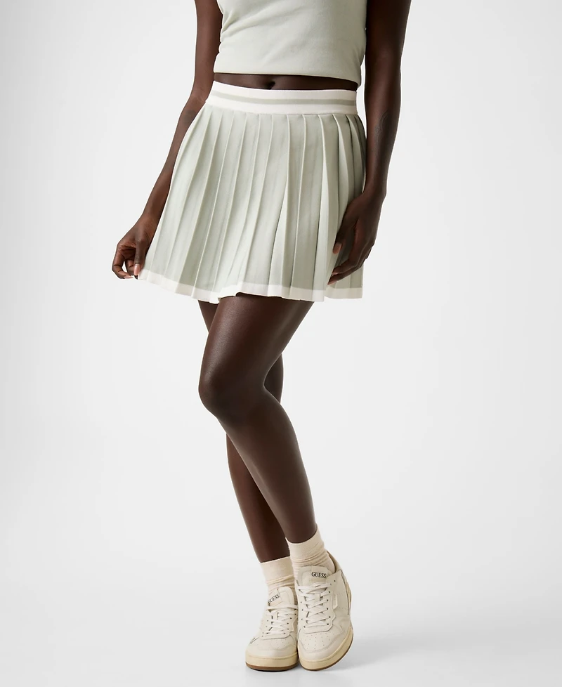 Guess Juniors' Gabry Pleated Sweater Mini Skirt