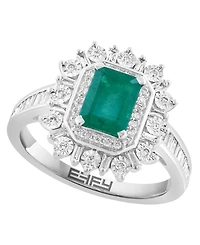 Effy Collection Emerald (7/8 ct. t.w.) & Diamond (1/2 Ring 14k White Gold (Also Available Yellow Gold)