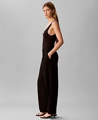 Calvin Klein Women's Pleated High Rise Wide Leg Pants