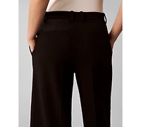 Calvin Klein Women's High Rise Cropped Wide Leg Pants