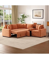 Streamdale Furniture L-shaped Convertible Sofa Bed Modular Sectional with Pull-Out