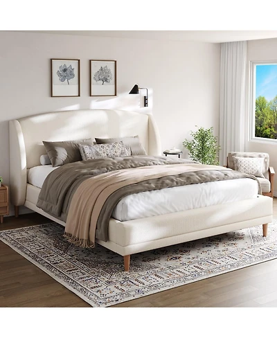 Streamdale Furniture California King Boucle Upholstered Bed Frame