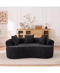 Streamdale Furniture Crescent-shaped self-inflating sofa, modern low-back design, deep cushions