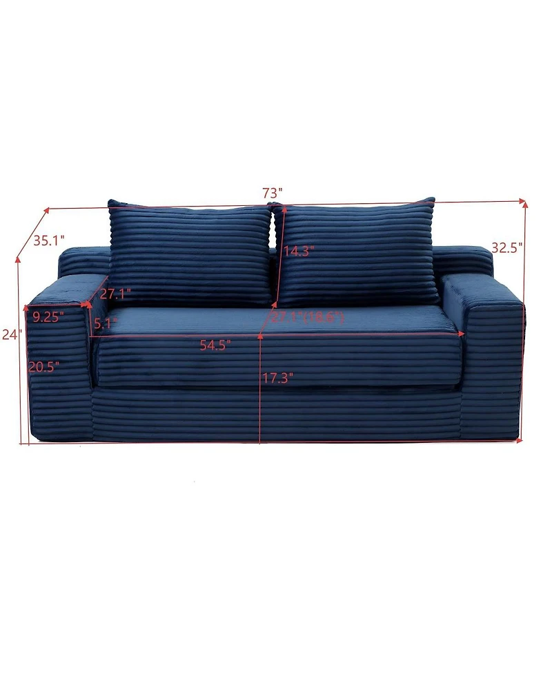 Streamdale Furniture Memory Foam Cloud Loveseat Sofa