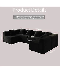 Streamdale Furniture Modular Sectional Couch: Deep Seat, High-Density Foam, Upholstered, No Assembly