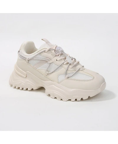 Berness Branch Mixed Material Lace-Up Sneakers