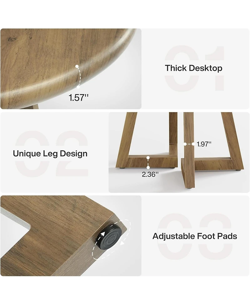 Tribesigns Small Round Dining Table for 2-4 People, 31.5-Inch Kitchen Table for Dining Room, Living Room