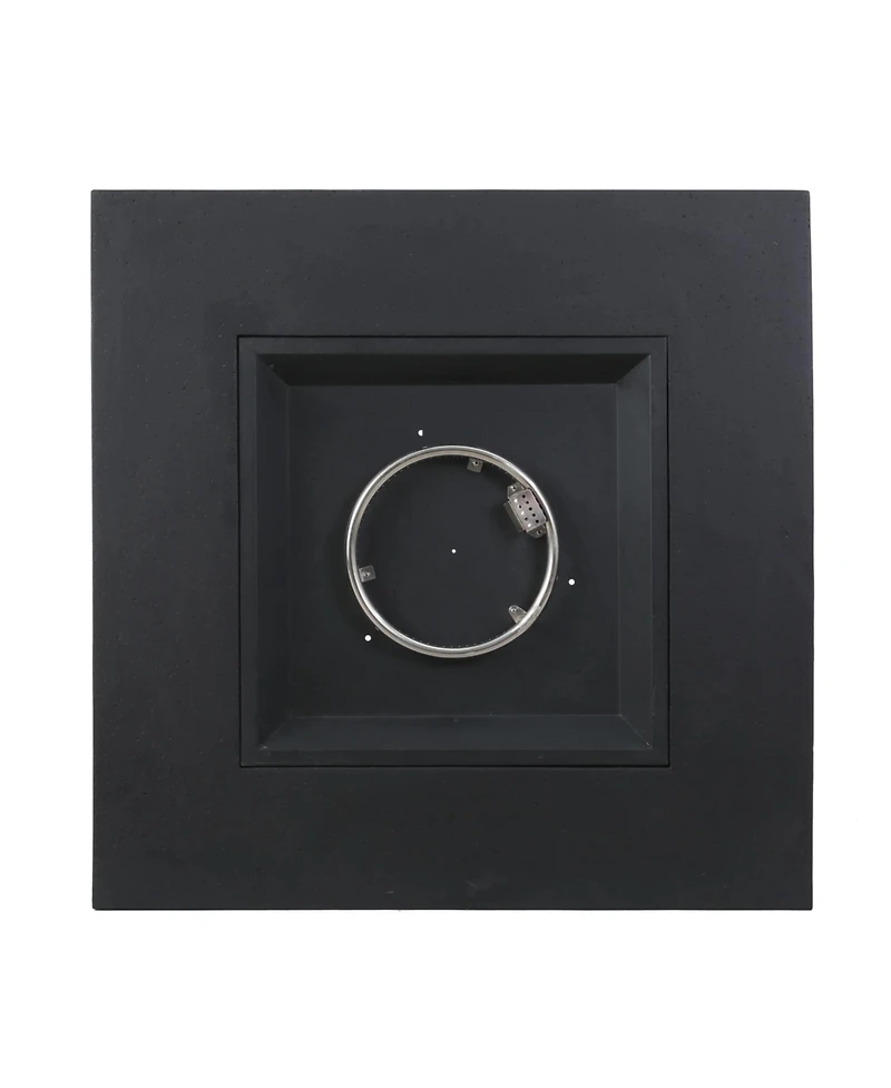 Flynama 50000 Btu Outdoor Propane Fire Pit Dark Grey with Tank Holder Lightweight Concrete Modern Design