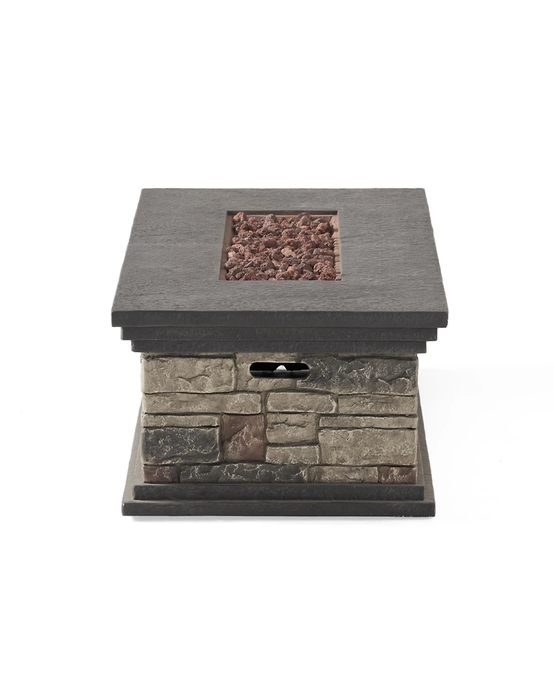 Fire Pits & Outdoor Heaters Rectangle Mgo Fire Pit 50000 Btu 56.25W x26D x17.25H Lightweight Concrete Faux Stone Propane Only