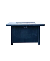 Flynama 43.7 Inch Square Outdoor Propane Fire Pit Table 50000 Btu Csa Certified Charcoal Grain 44W x25H