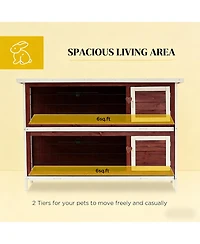 Aostirmotor Elevated Outdoor Cat Hutch - Raised, Dry & Secure Wooden Shelter