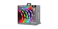 Monster 50 Ft Ir Remote Controlled Rgb+Ic Led Light Strip with Dynamic Color Flow and Sound Reactive Effects