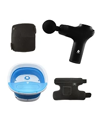 Pursonic Home Recovery Essentials: Red Light Knee & Shoulder Pads, 3-Speed Massage Gun, and Collapsible Foot Spa