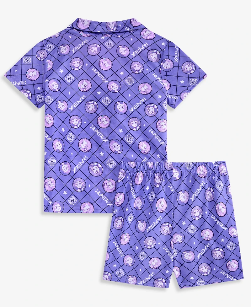 Komar Kids Girls' 6-12 K-Pop Shorts Pajamas, 2-Piece Set
