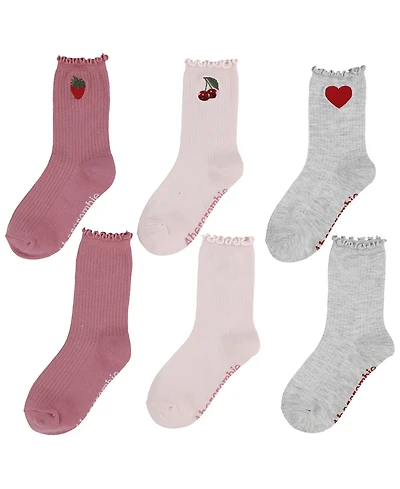 abercrombie kids Girls 3-Pack Half-Crew Lettuce Socks