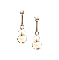 Sohi Women's Dented Relic Drop Earrings