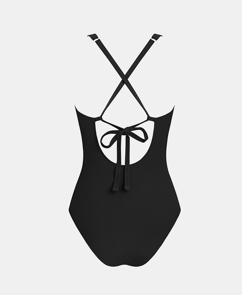 Cupshe Women's Square Neck Crossback Ring Detail One-Piece Swimsuit