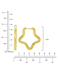 Roxy Waterproof Yellow 23mm Rounded Star Hoop Earrings