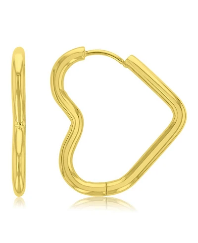 Roxy Waterproof Yellow 27mm Tube Heart Hoop Earrings