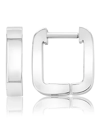 Roxy Waterproof Platinum 11mm Rounded Square Huggie Earrings