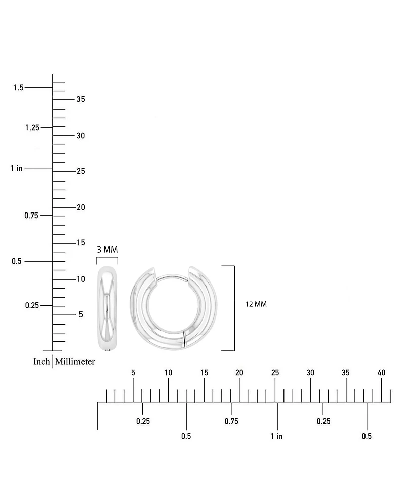 Roxy Waterproof Platinum 12mm Huggie Earrings