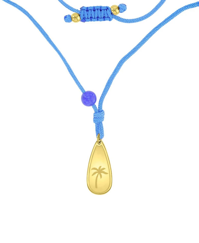 Roxy Waterproof Yellow Palm Tree Labradorite Adjustable Necklace