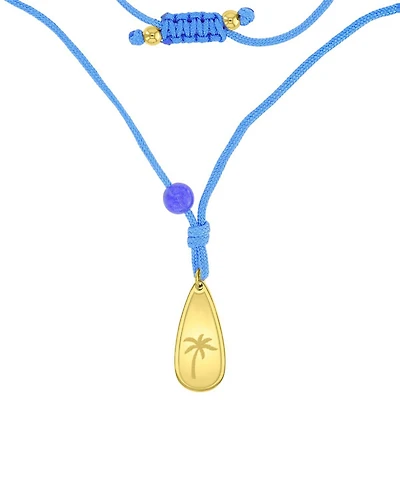Roxy Waterproof Yellow Palm Tree Labradorite Adjustable Necklace