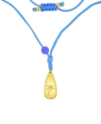 Roxy Waterproof Yellow Palm Tree Labradorite Adjustable Necklace