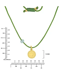Roxy Waterproof Yellow Hibiscus Green Aventurine Adjustable Necklace