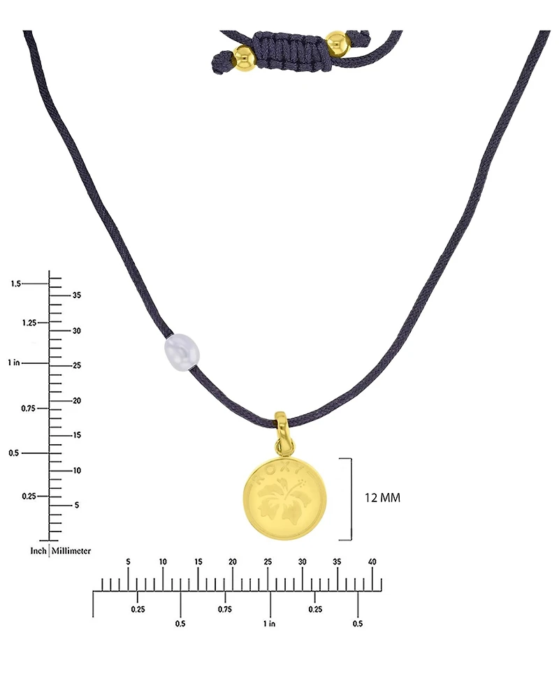 Roxy Waterproof Yellow Hibiscus Pearl Adjustable Necklace
