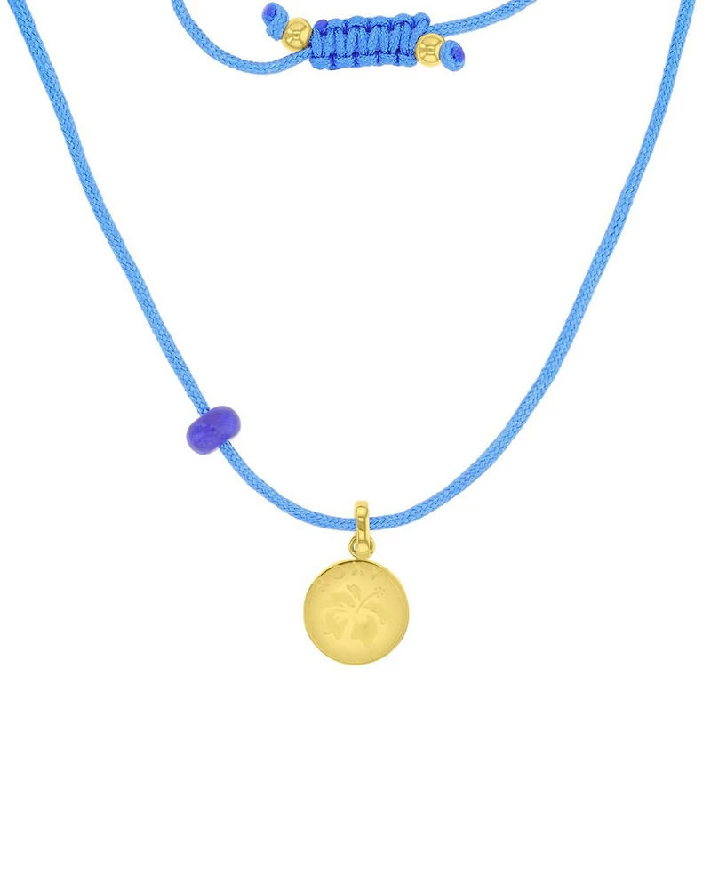 Roxy Waterproof Yellow Hibiscus Labradorite Adjustable Necklace