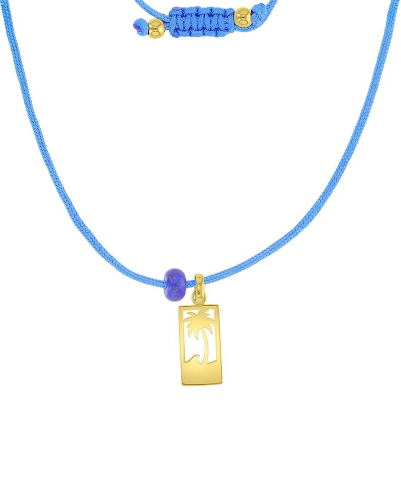 Roxy Waterproof Yellow Palm Tree Labradorite Adjustable Necklace