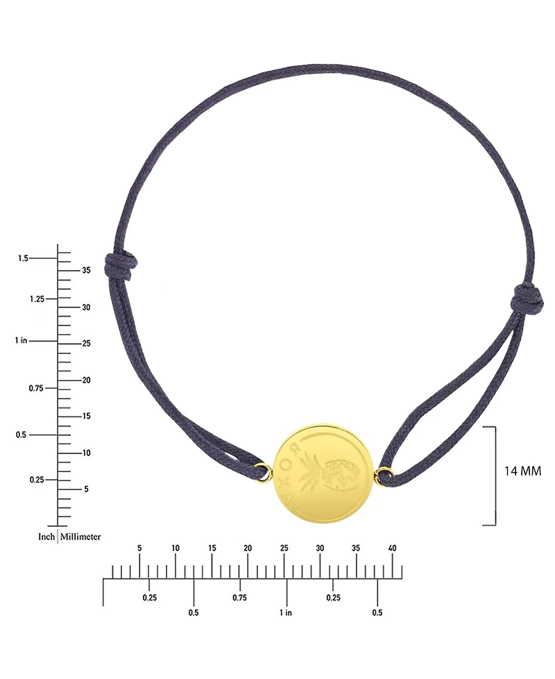Roxy Waterproof Yellow Heart Pineapple Rd Charm Adjustable Bracelet