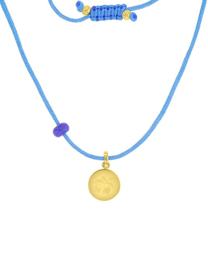 Roxy Waterproof Yellow Hibiscus Labradorite Adjustable Necklace
