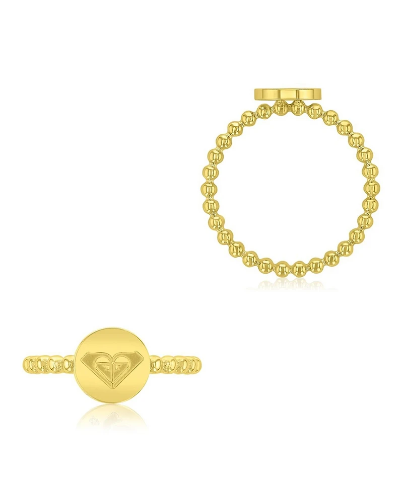 Roxy Waterproof Yellow Triangular Heart Beads Ring
