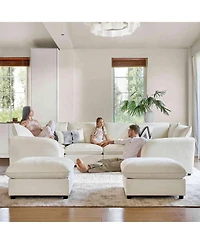 Hulala Home Terencio 128.5" Modern Storage Modular Sectional Sofa with Hassle-free Assembly