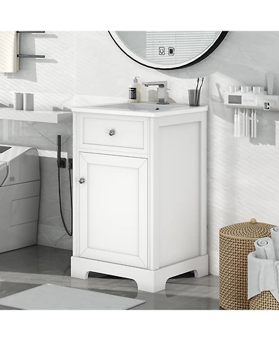 Cesicia 20 in. Bathroom Vanity Bathroom Cabinet with Sink, Soft Closing Door, Storage Rack and Adjustable Shelve