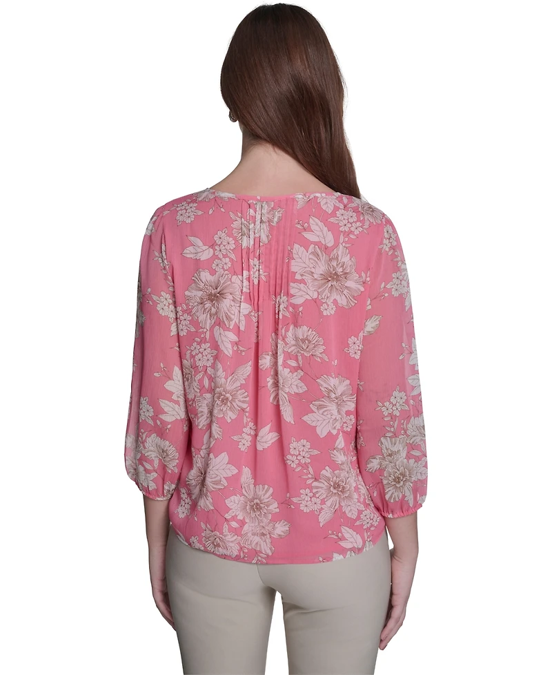 Tommy Hilfiger Women's Floral Pintuck V-Neck Blouse